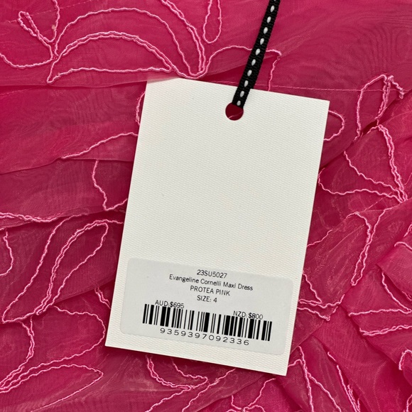 Aje Evangeline Cornelli Maxi Dress in Protea Pink, size 4 AUS (0 US) - Picture 7 of 11